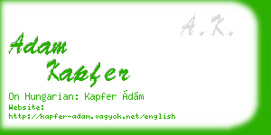 adam kapfer business card